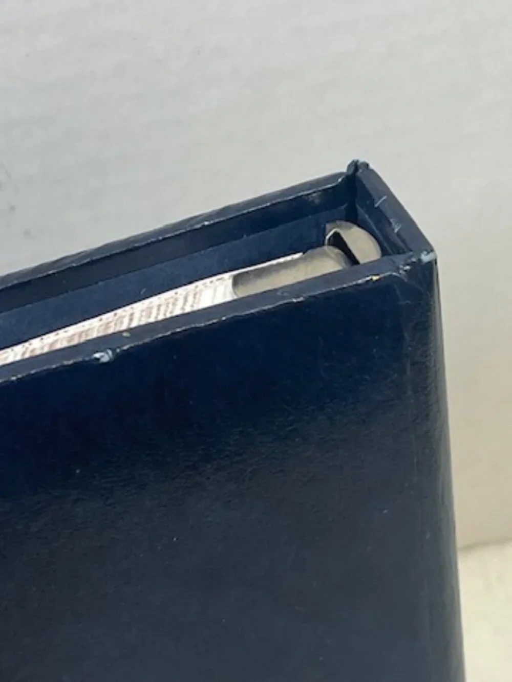 VTG 1996 C.R. Gibson Co. Telephone Address Blue Leather 6-Ring Book Gold Trim 7